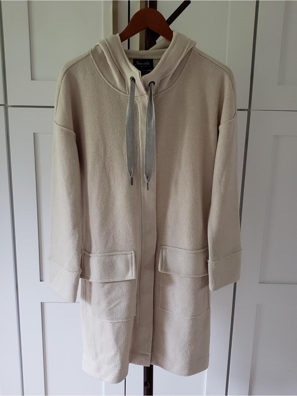 Splendid Cream Knit Hooded Cardigan